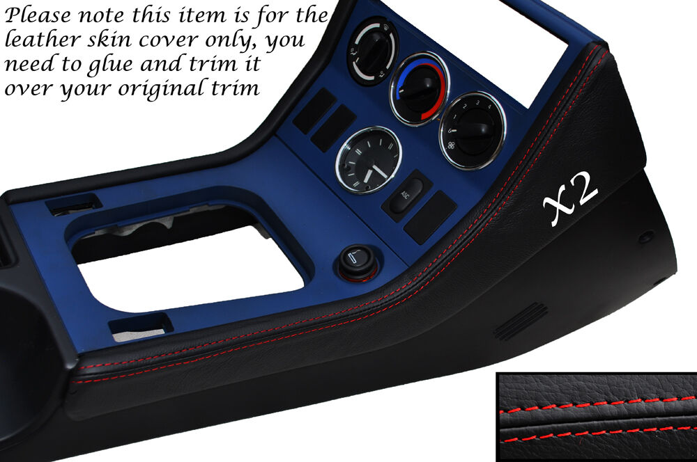 RED STITCH 2X CENTER CONSOLE SIDE TRIM LEATHER SKIN COVERS FITS BMW Z3 95-03