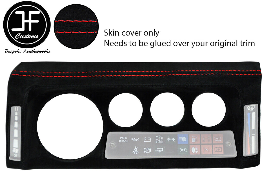 RED STITCH SPEEDO SURROUND REAL SUEDE COVER FITS DEFENDER 90 110 1983-2006
