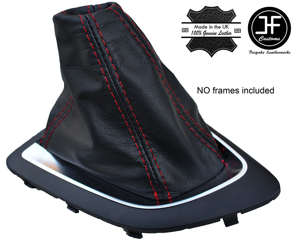 RED STITCH AUTO AUTOMATIC LEATHER GEAR GAITER FITS BMW 2 F45 ACTIVE TOURER