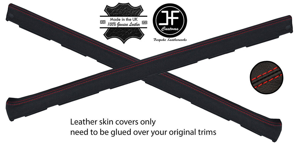 RED STITCH 2X UPPER DOOR CAPPING LEATHER COVERS FOR VW GOLF MK1 CABRIO JETTA