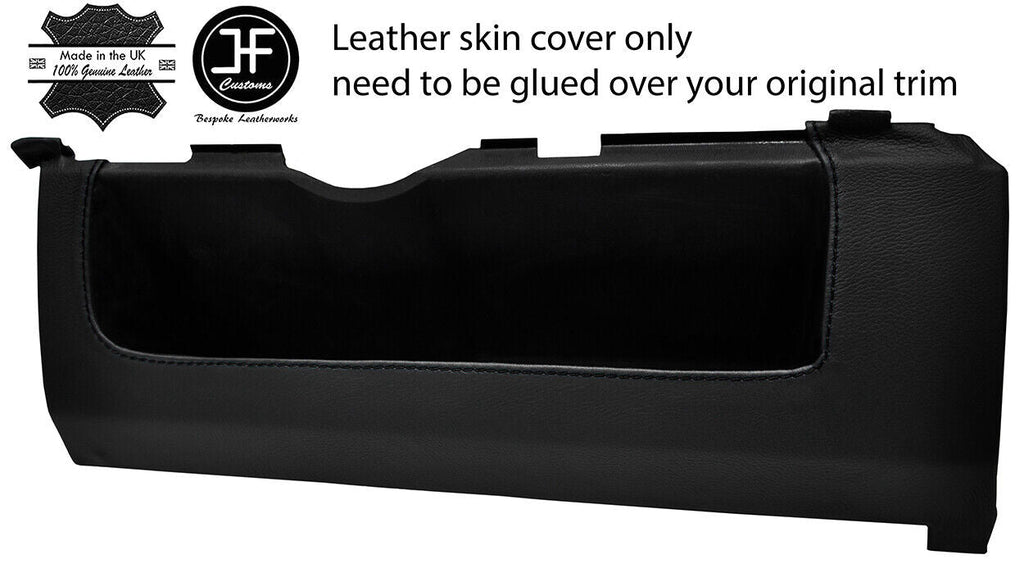 BLACK STITCH UNDER DASH TRAY POCKET LEATHER COVER FOR VW GOLF MK1 CABRIO