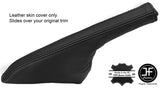 BLACK TOP GRAIN REAL LEATHER SLIM HANDBRAKE GAITER FITS FIAT 500 2007-2017