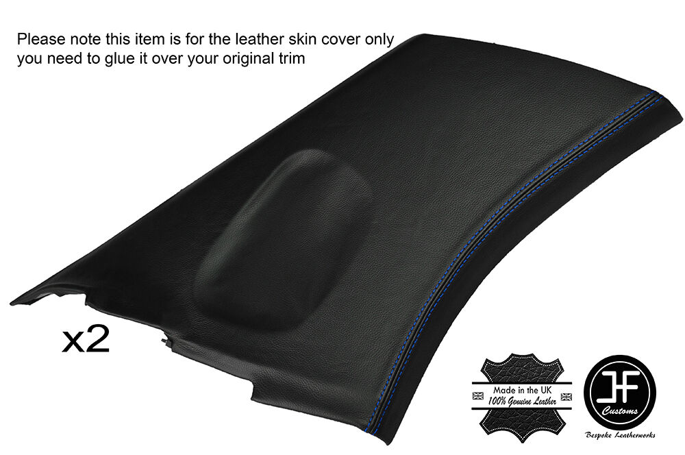 BLUE STITCH 2X REAR C PILLAR LEATHER COVERS FITS SUBARU IMPREZA WRX STI 02-07