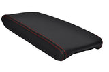 FITS JAGUAR XJS BLACK LEATHER red stitch ARMREST COVER CUSTOM NEW MADE IN UK
