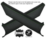 GREEN STITCHING 2X REAR C PILLAR LEATHER COVERS FITS FORD ESCORT MK2 CUSTOM NEW