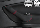 RED STITCH 2X REAR DOOR HANDLE LEATHER COVER FITS FORD MONDEO MK4 2007-2013