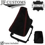 D RED STITCH SUEDE MANUAL GEAR GAITER +PLASTIC FRAME FITS AUDI A4 B6 2001-2004
