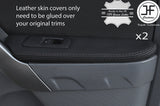 BLACK STITCHING 2X REAR DOOR ARMREST LEATHER COVERS FITS FORD RANGER 2012-2017