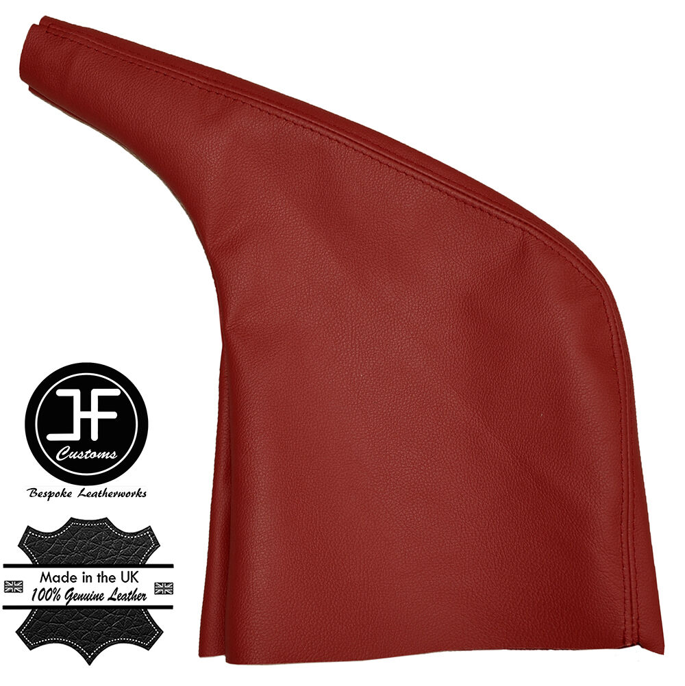DARK RED LEATHER HANDBRAKE GAITER COVER FITS RENAULT TRAFIC MK2 2001-2014