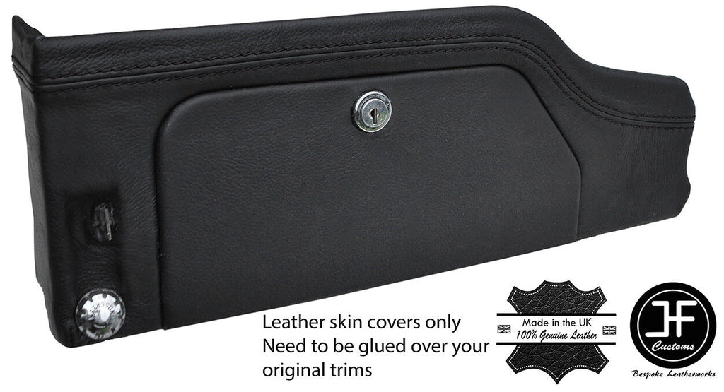 BLACK STITCHING GLOVE BOX DASH TRIM LEATHER COVER FITS JAGUAR E TYPE SERIES 2