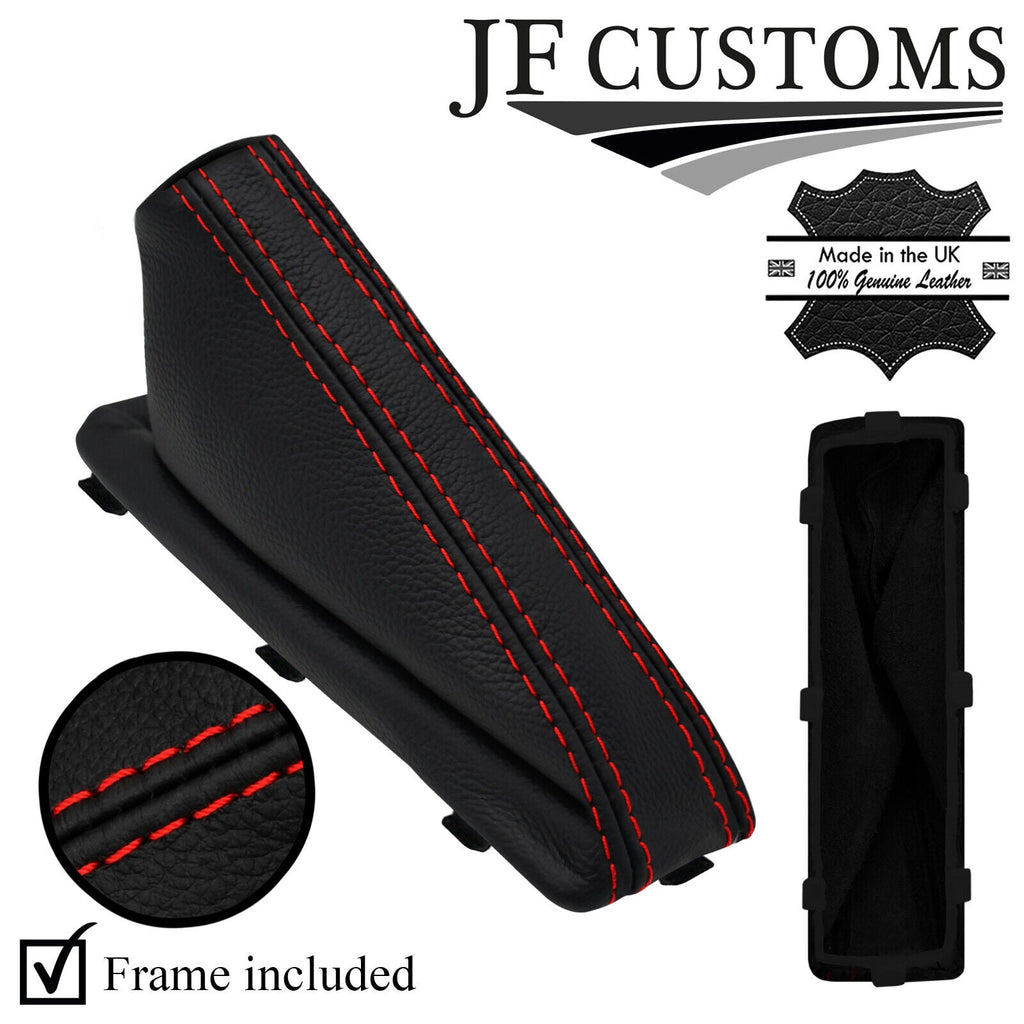 RED STITCH LEATHER HANDBRAKE GAITER+FRAME FOR BMW X3 E83 03-10 NON ARMREST