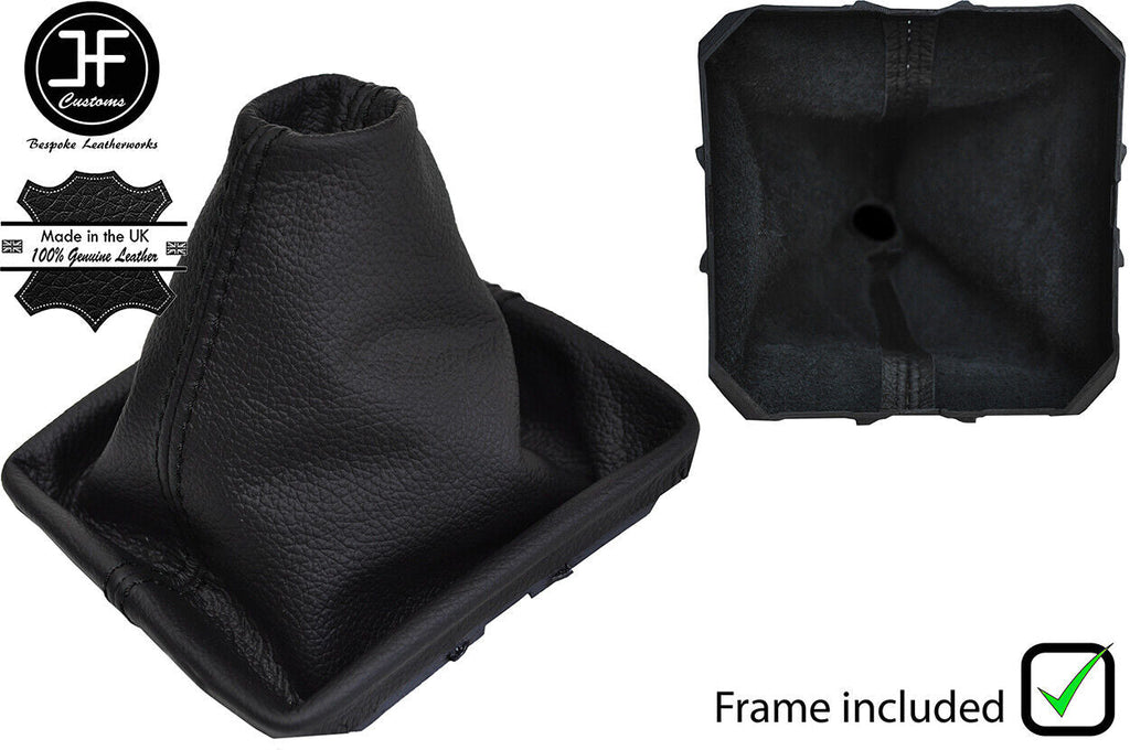 BLACK STITCH LEATHER MANUAL GEAR GAITER+PLASTIC FRAME FITS VW AMAROK 2010-2018