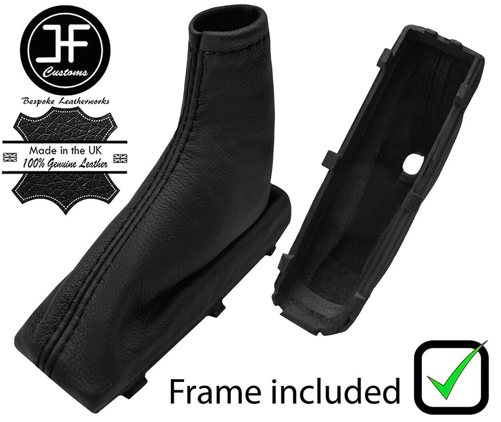 BLACK STITCH LEATHER HANDBRAKE+PLASTIC FRAME FOR VAUXHALL MERIVA A 2002-2010