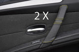 YELLOW STITCH FITS BMW  E60 E61 07-11 FACELIFT 2X REAR DOOR HANDLE COVERS