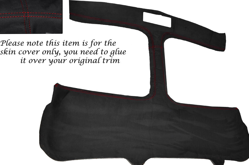 RED STITCH T BAR TARGA T TOP PU SUEDE SKIN COVER FITS TOYOTA MR2 MK2 89-00