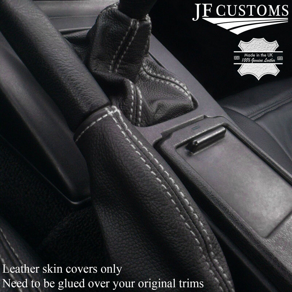 WHITE STITCH LEATHER GEAR & HANDBRAKE SET FITS MAZDA MX5 MIATA EUNOS MK1 89-97