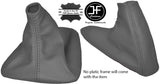 GREY LEATHER FITS BMW 3 SERIES E36 E46 BOOTS GEAR+HANDBRAKE SET 1992-2005