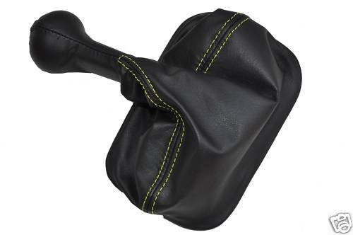 FITS PORSCHE 924 944 968 LEATHER GEAR GAITER YELLOW STITCH CUSTOM NEW MADE IN UK