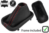 RED STITCH LEATHER AUTOMATIC GEAR GAITER+PLASTIC FRAME FITS BMW 7 E38 98-01