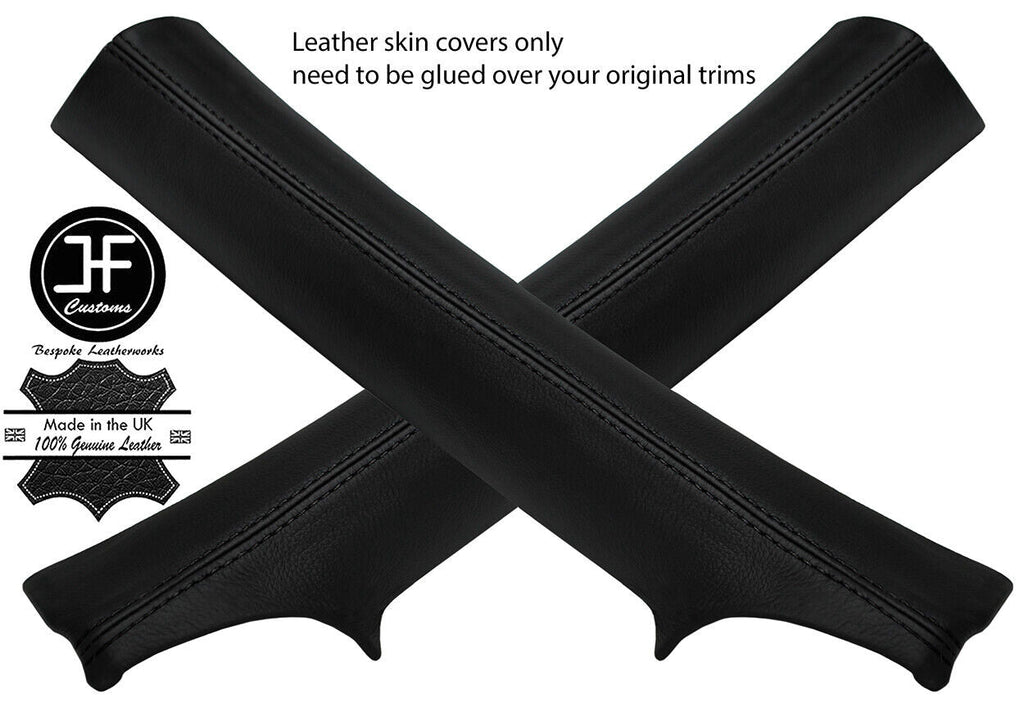 BLACK STITCH 2X A POST PILLAR REAL LEATHER COVERS FITS DODGE VIPER 2003-2010