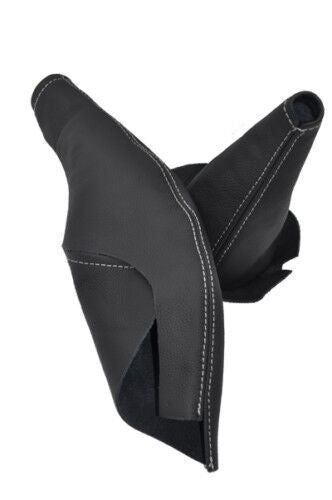 FITS MG MGB LEATHER GEAR+HANDBRAKE GAITER white stitch CUSTOM NEW MADE IN UK