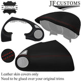RED STITCHING 2X DASH TRIM + SPEEDO HOOD LEATHER COVER FITS MAZDA RX8 03-12