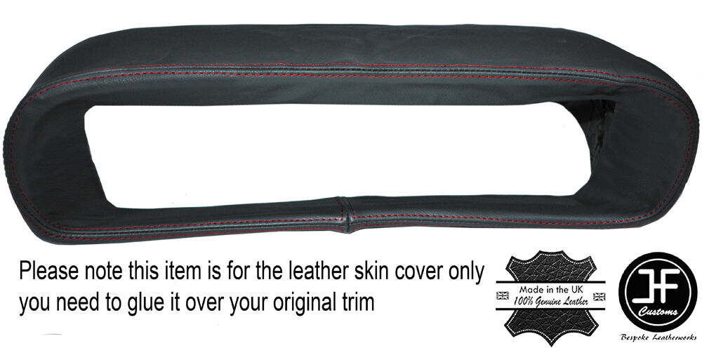 RED STICH BINNACLE HOOD CLUSTER GREY LEATHER COVER FITS DELOREAN DMC-12 91-83