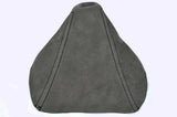 BLACK STITCH MANUAL GRAPHITE PU SUEDE GEAR GAITER FITS BMW E60 E61 2003-2008
