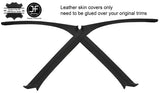 BLACK & BLACK 2 TONE 2X A PILLAR REAL LEATHER COVERS FITS HONDA CRX 1988-1992