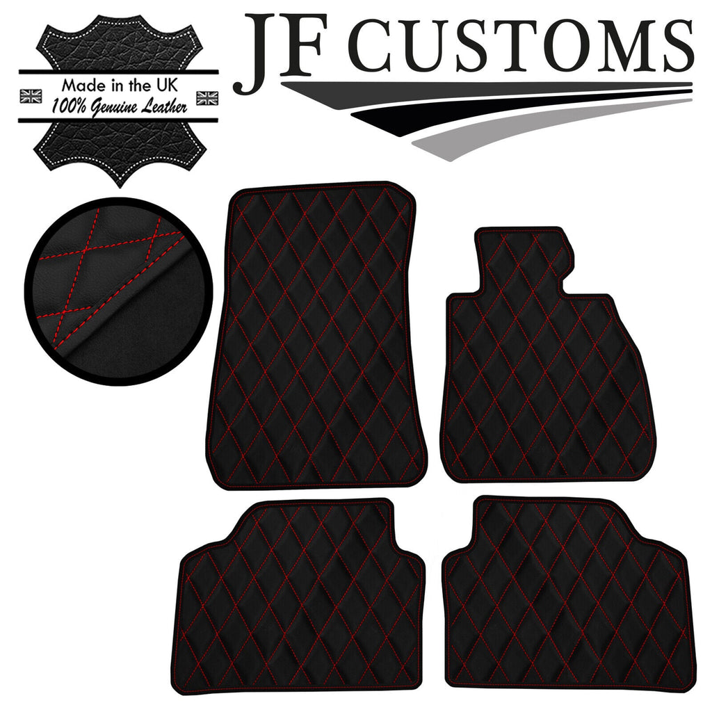 RED DIAMOND STITCH VINYL 4X TAILORED FLOOR MAT CARPETS FOR BMW E90 E91 06-13