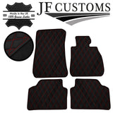 RED DIAMOND STITCH VINYL 4X TAILORED FLOOR MAT CARPETS FOR BMW E90 E91 06-13