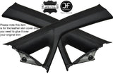 BLACK STITCHING 2X A POST PILLAR LEATHER COVERS FITS HONDA JAZZ 2002-2008