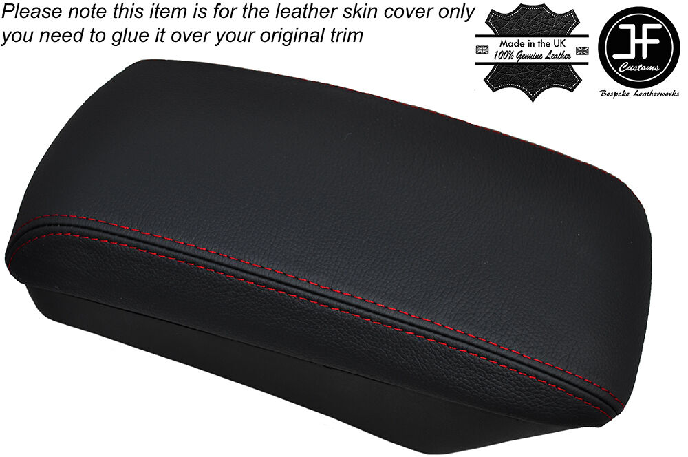 RED STITCHING ARMREST LID LEATHER SKIN COVER FITS KIA CEED 2006-2012 CUSTOM NEW