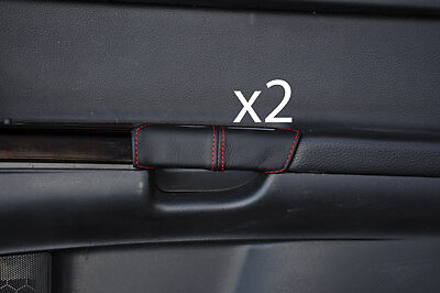 red stitch FITS VOLVO S40 04-12 2X DOOR HANDLE LEATHER COVERS CUSTOM NEW