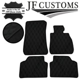 D GREY DIAMOND STITCH VINYL 4X TAILORED FLOOR MAT CARPETS FOR BMW E90 E91 06-13