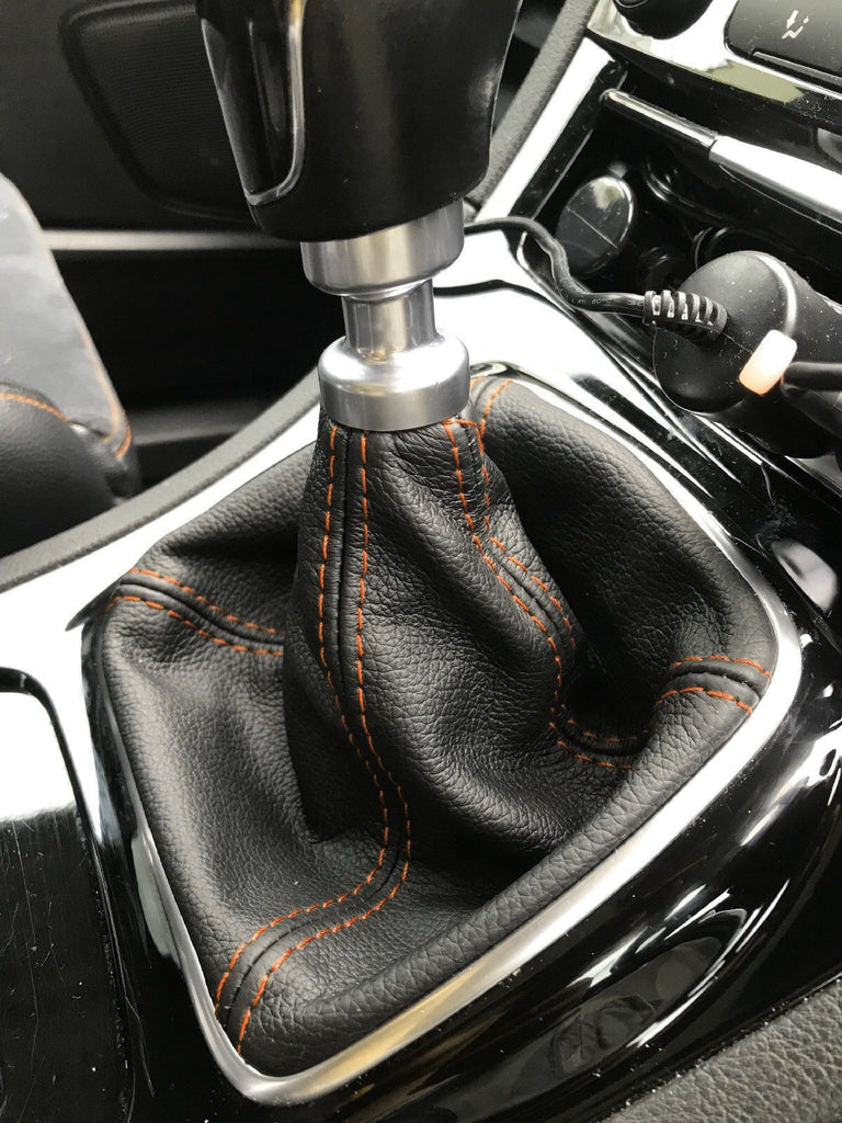 ORANGE STITCH MANUAL REAL LEATHER GEAR STICK GAITER FITS FORD S-MAX 2011-2015