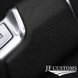 BLACK LEATHER AUTO GEAR GAITER AND TOP KNOB COVER + FRAMES FOR AUDI A7 18-22