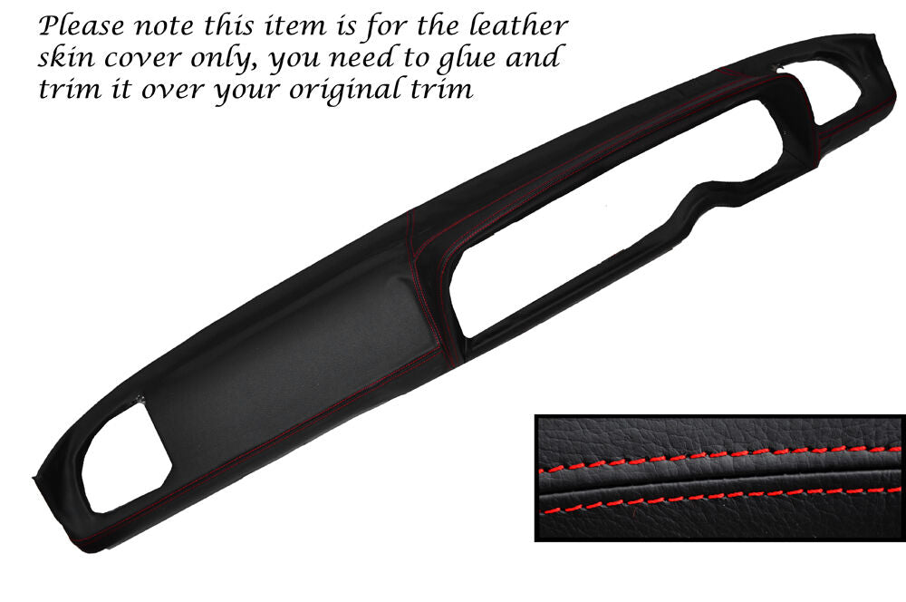 RED STITCHING DASH DASHBOARD LEATHER SKIN COVER FITS FIAT 124BC COUPE 66-76