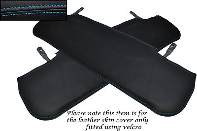 BLUE STITCHING FITS LAND ROVER SERIES 2 2A 3 2X SUN VISORS LEATHER COVERS ONLY