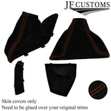 ORANGE STITCH SUEDE GEAR+HANDBRAKE GAITER+FRAME FITS BMW 1 SERIES F20 F21 11-17