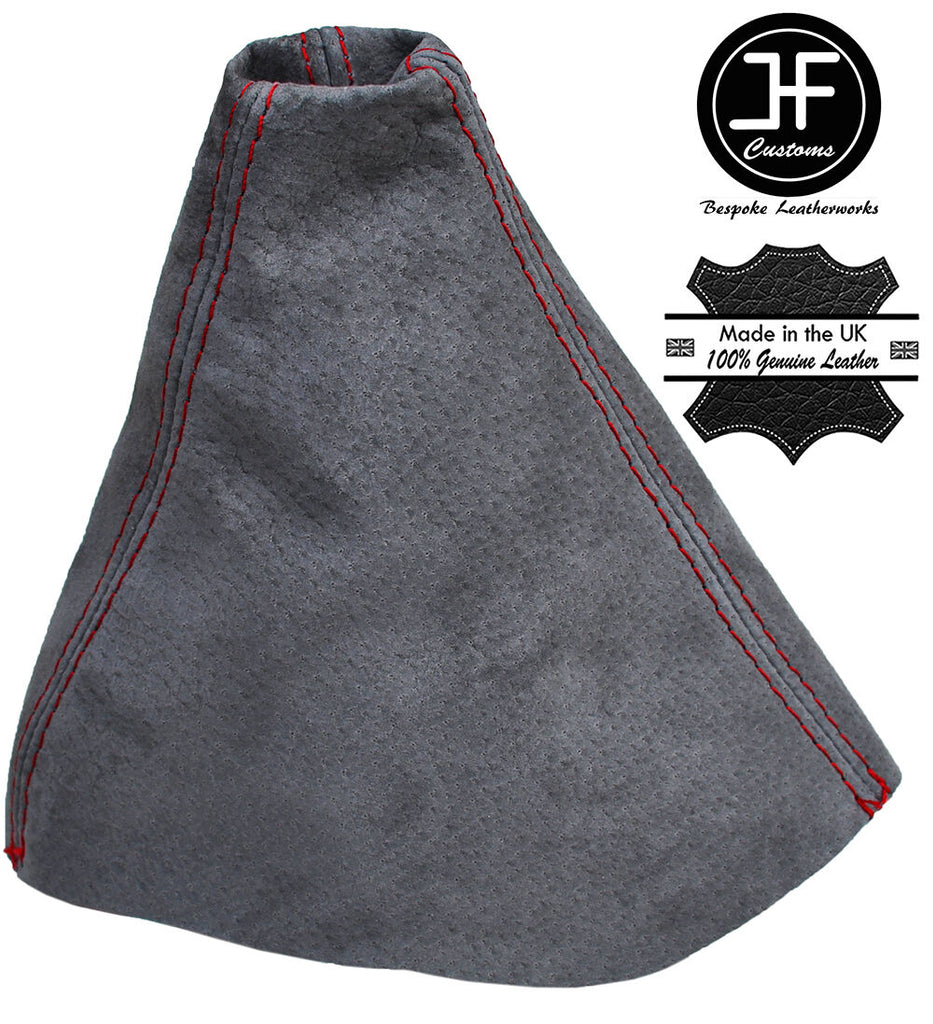 RED STITCH MANUAL GRAPHITE SUEDE GEAR GAITER FITS VAUXHALL OPEL CORSA D 06-14