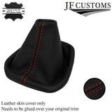 D RED STITCH ITALIAN LEATHER GEAR GAITER COVER FOR HYUNDAI I10 2013-2017