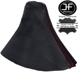 RED STITCH MANUAL PERFORATED LEATHER GEAR GAITER FITS AUDI TT COUPE 1998-2006