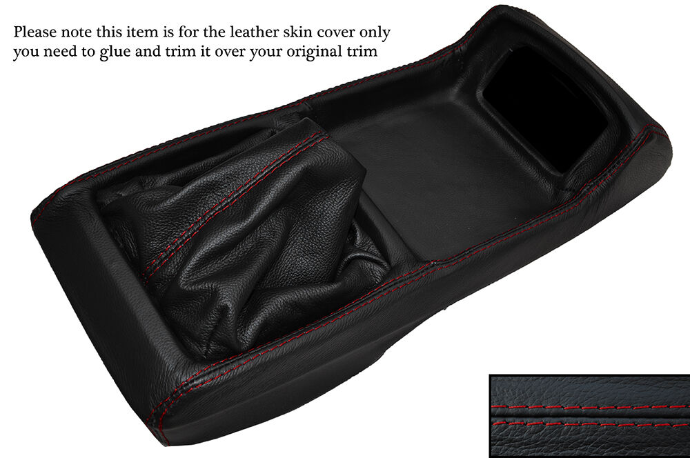 RED STITCH CONSOLE & GEAR GAITER SKIN COVERS FITS FORD CORTINA MK3 2000E