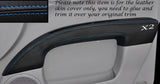 BLUE STITCH 2X FRONT DOOR CARD TRIM SKIN COVERS FITS MITSUBISHI L200 06-14