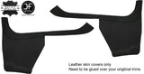 BLACK STITCH 2X LOWER SIDE KICK PANEL SILL LEATHER COVER FOR FORD MUSTANG 87-93