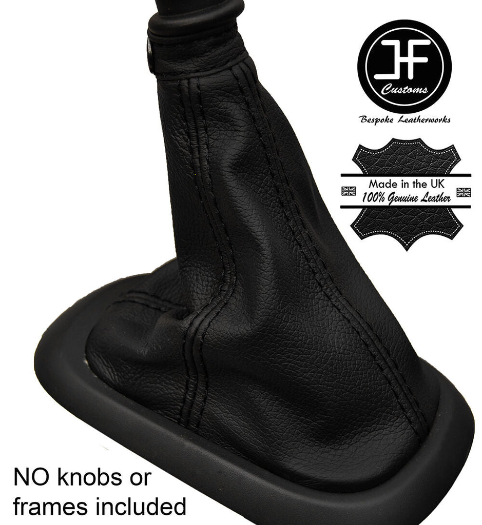 BLACK STITCHING REAL LEATHER MANUAL GEAR GAITER FITS HYUNDAI ACCENT 2005-2011