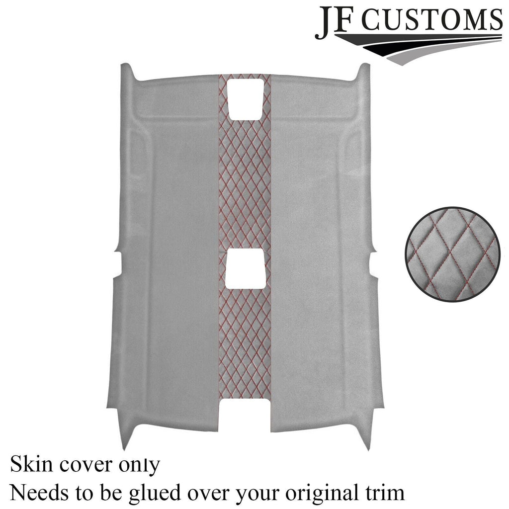 DSG2 D RED STITCH L GREY LUXE SUEDE HEADLINER COVER FOR BMW E92 COUPE 06-13 JF2