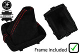 RED STITCH SUEDE MANUAL GEAR + PLASTIC FRAME FOR AUDI A6 C6 2004-2011 CUSTOM NEW