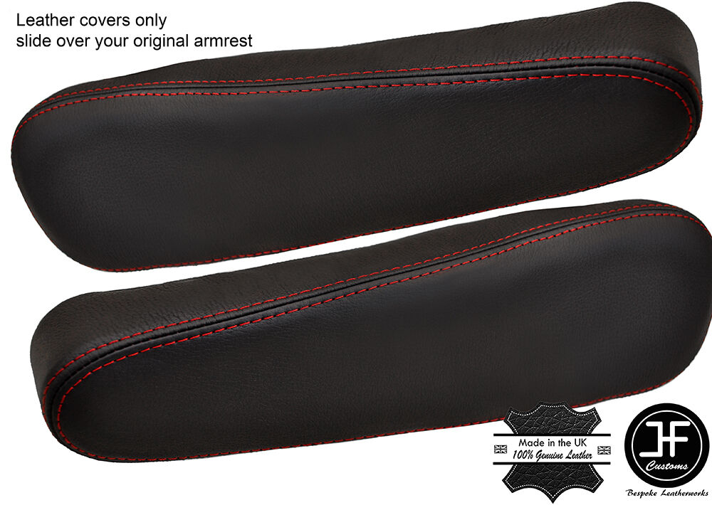 RED  STITCH 2X SEAT ARMREST LEATHER COVERS FITS HONDA CRV CR-V 2007-2011